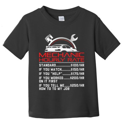 Sarcastic Mechanic Hourly Rate Skilled Professional Toddler T-Shirt