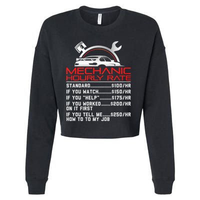 Sarcastic Mechanic Hourly Rate Skilled Professional Cropped Pullover Crew