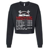 Sarcastic Mechanic Hourly Rate Skilled Professional Cropped Pullover Crew