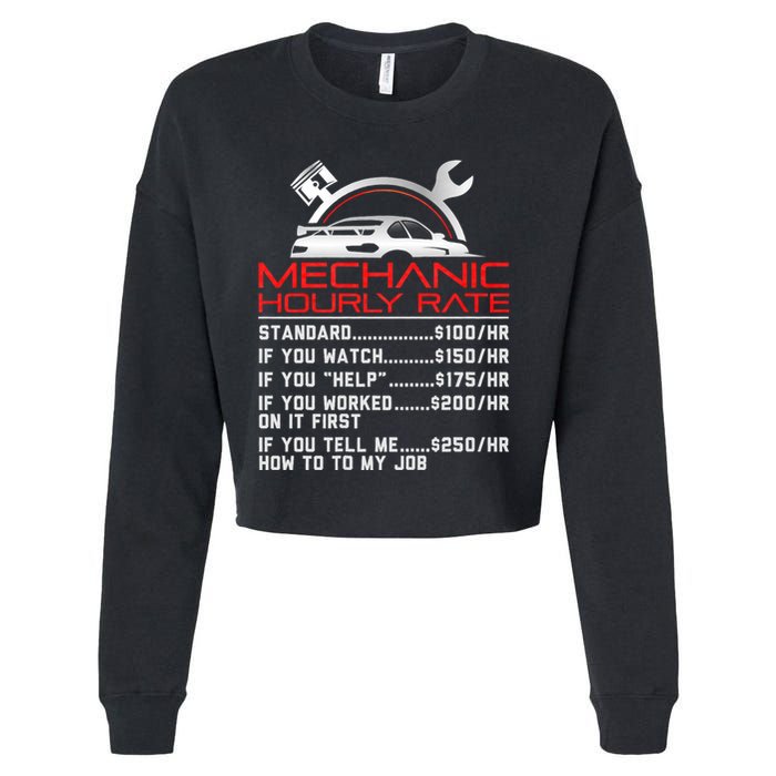 Sarcastic Mechanic Hourly Rate Skilled Professional Cropped Pullover Crew