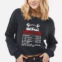 Sarcastic Mechanic Hourly Rate Skilled Professional Cropped Pullover Crew