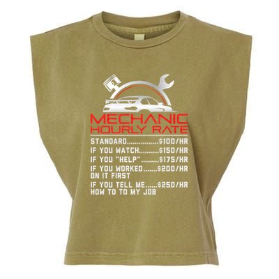 Sarcastic Mechanic Hourly Rate Skilled Professional Garment-Dyed Women's Muscle Tee