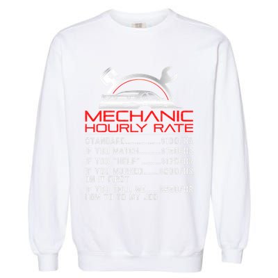 Sarcastic Mechanic Hourly Rate Skilled Professional Garment-Dyed Sweatshirt