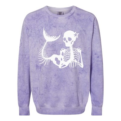 Skeleton Mermaid Halloween Colorblast Crewneck Sweatshirt