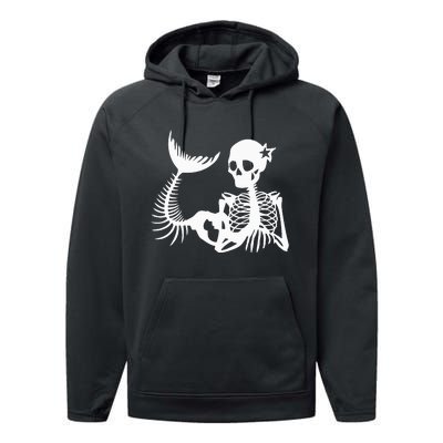 Skeleton Mermaid Halloween Performance Fleece Hoodie