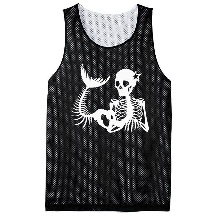 Skeleton Mermaid Halloween Mesh Reversible Basketball Jersey Tank