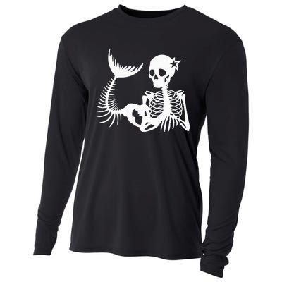 Skeleton Mermaid Halloween Cooling Performance Long Sleeve Crew