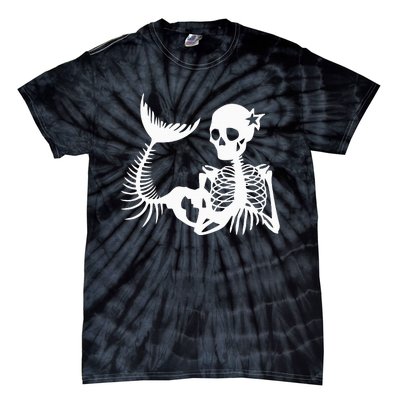 Skeleton Mermaid Halloween Tie-Dye T-Shirt