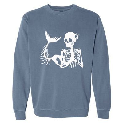 Skeleton Mermaid Halloween Garment-Dyed Sweatshirt