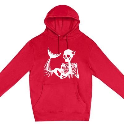 Skeleton Mermaid Halloween Premium Pullover Hoodie