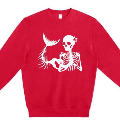 Skeleton Mermaid Halloween Premium Crewneck Sweatshirt