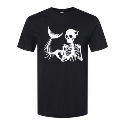 Skeleton Mermaid Halloween Softstyle CVC T-Shirt