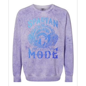 Spartan Mode Helmet Gym Warrior Fitness Beast Sparta Workout Gift Colorblast Crewneck Sweatshirt