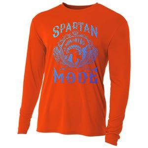 Spartan Mode Helmet Gym Warrior Fitness Beast Sparta Workout Gift Cooling Performance Long Sleeve Crew