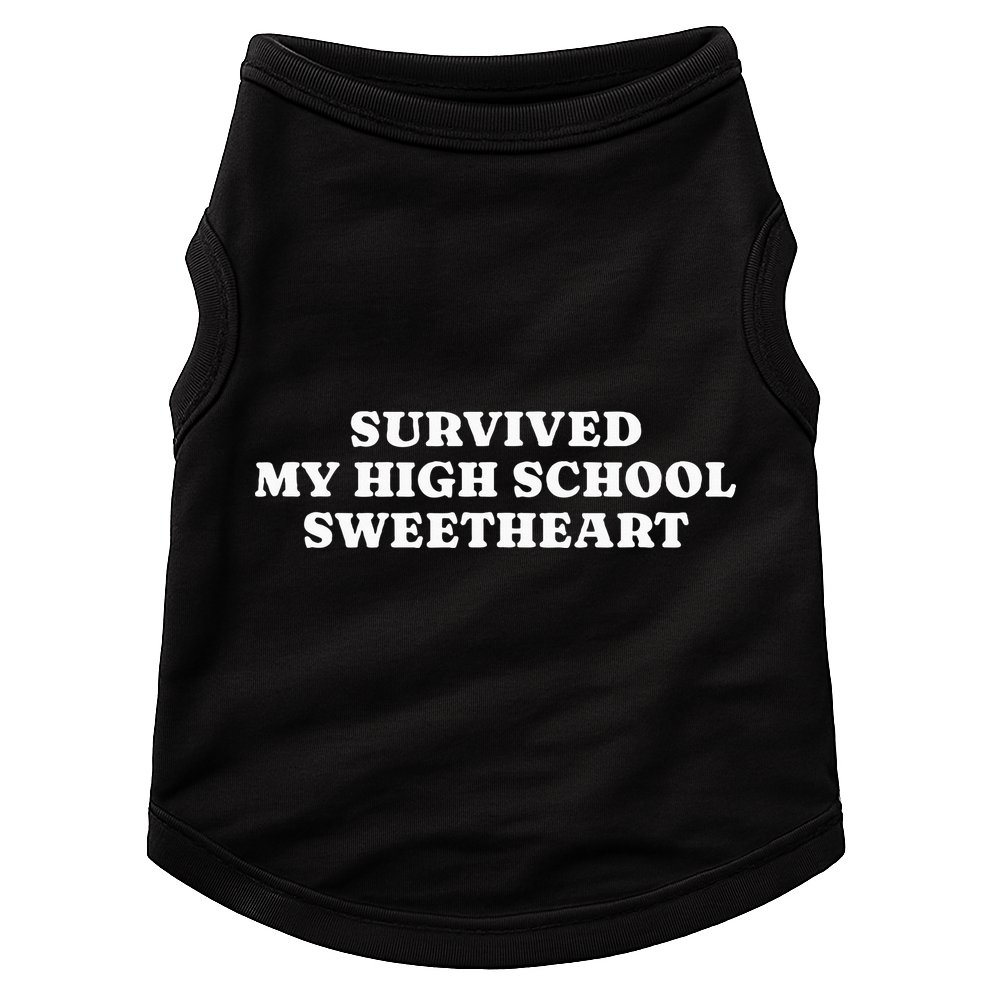 Survived My High School Sweetheart Funny Aesthetic Doggie Tank