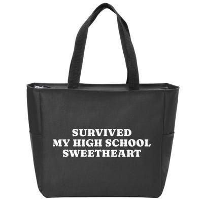 Survived My High School Sweetheart Funny Aesthetic Zip Tote Bag