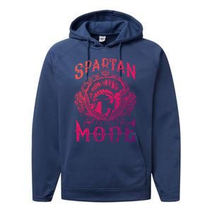 Spartan Mode Helmet Gym Warrior Fitness Beast Sparta Workout Gift Performance Fleece Hoodie