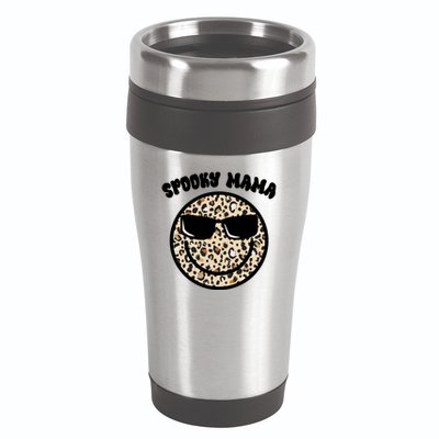 Spooky Mama Halloween Cheetah Smile 16oz Travel Tumbler