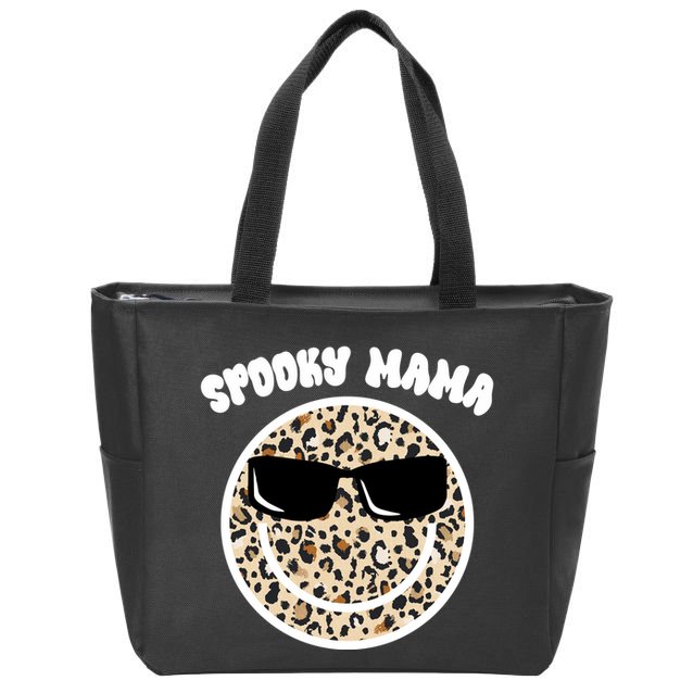 Spooky Mama Halloween Cheetah Smile Zip Tote Bag