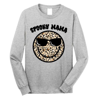 Spooky Mama Halloween Cheetah Smile Long Sleeve Shirt