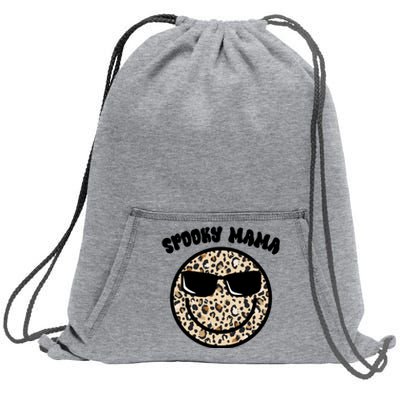 Spooky Mama Halloween Cheetah Smile Sweatshirt Cinch Pack Bag