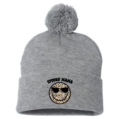 Spooky Mama Halloween Cheetah Smile Pom Pom 12in Knit Beanie