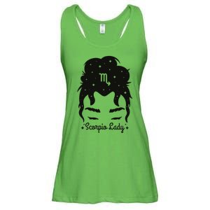 Scorpio Messy Hair Bun Birthday Gift Ladies Essential Flowy Tank