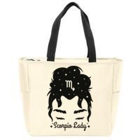 Scorpio Messy Hair Bun Birthday Gift Zip Tote Bag