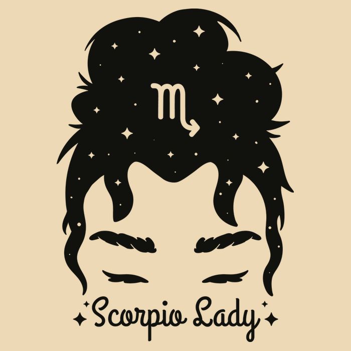 Scorpio Messy Hair Bun Birthday Gift Zip Tote Bag