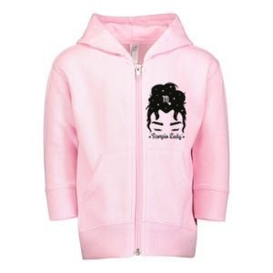 Scorpio Messy Hair Bun Birthday Gift Toddler Zip Fleece Hoodie