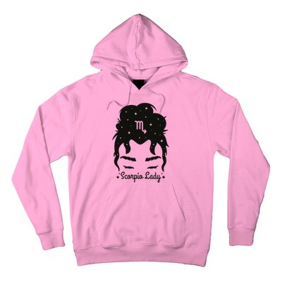 Scorpio Messy Hair Bun Birthday Gift Hoodie