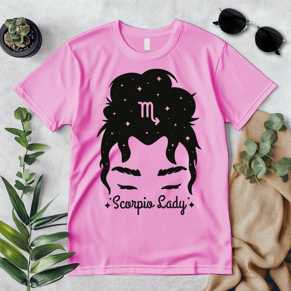 Scorpio Messy Hair Bun Birthday Gift Premium T-Shirt