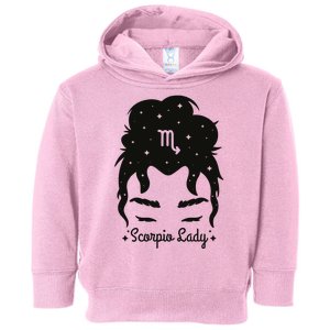 Scorpio Messy Hair Bun Birthday Gift Toddler Hoodie