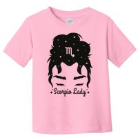 Scorpio Messy Hair Bun Birthday Gift Toddler T-Shirt