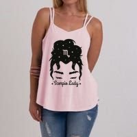 Scorpio Messy Hair Bun Birthday Gift Women's Strappy Tank