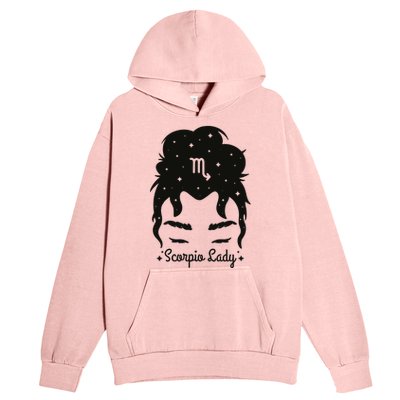 Scorpio Messy Hair Bun Birthday Gift Urban Pullover Hoodie