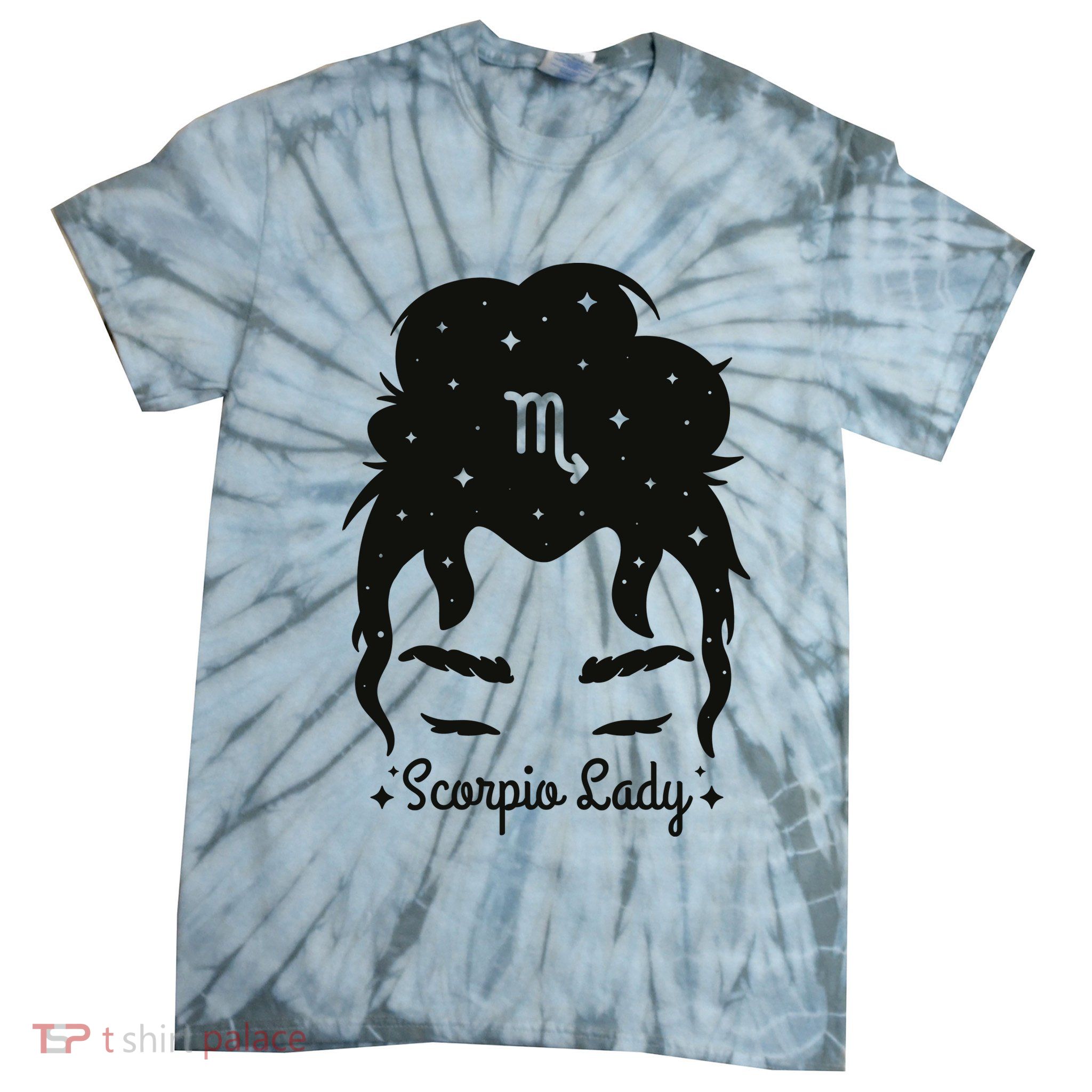 Scorpio Messy Hair Bun Birthday Gift Tie-Dye T-Shirt