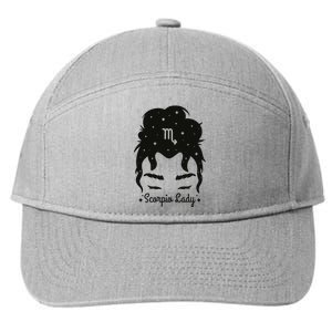 Scorpio Messy Hair Bun Birthday Gift 7-Panel Snapback Hat