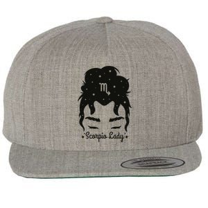 Scorpio Messy Hair Bun Birthday Gift Wool Snapback Cap