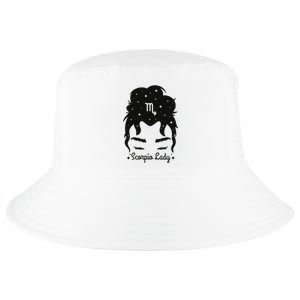 Scorpio Messy Hair Bun Birthday Gift Cool Comfort Performance Bucket Hat