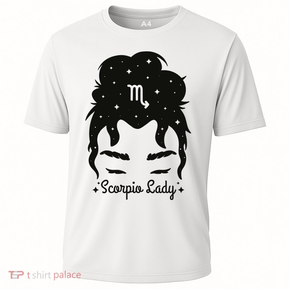 Scorpio Messy Hair Bun Birthday Gift Performance Shirt