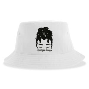 Scorpio Messy Hair Bun Birthday Gift Sustainable Bucket Hat