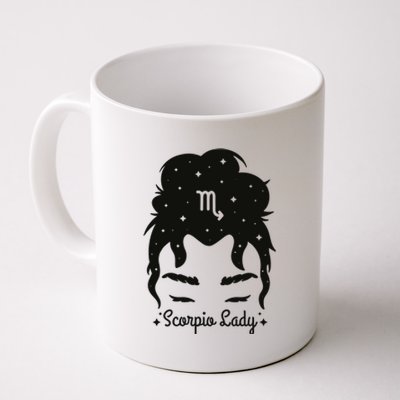 Scorpio Messy Hair Bun Birthday Gift Coffee Mug