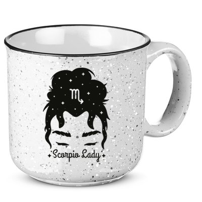 Scorpio Messy Hair Bun Birthday Gift 15oz Campfire Ceramic Mug