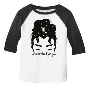 Scorpio Messy Hair Bun Birthday Gift Toddler Fine Jersey T-Shirt