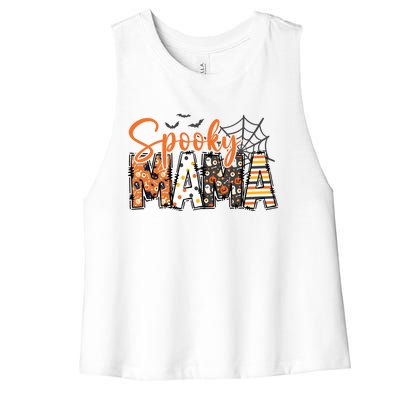 Spooky Mama Halloween Spider Women's Racerback Cropped Tank