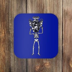 Skeleton Motor Head Hot Rod Mechanic Car Lover Skull Racer Gift Coaster