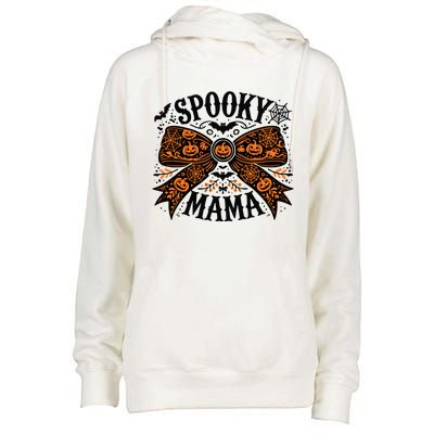 Spooky Mama Halloween Witch Pumpkin Head Womens Funnel Neck Pullover Hood