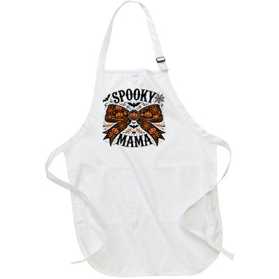 Spooky Mama Halloween Witch Pumpkin Head Full-Length Apron With Pockets