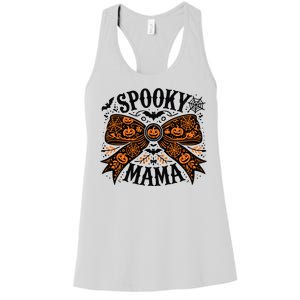 Spooky Mama Halloween Witch Pumpkin Head Women's Racerback Tank